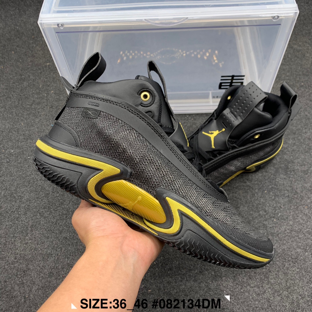 Air Jordan 36 Black Yellow Basketball Shoes